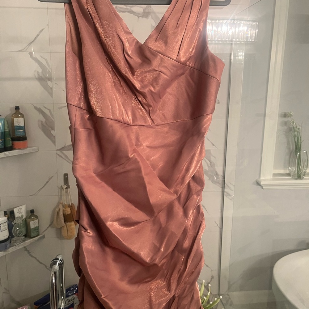 JS collections nude copper coloured size 12 mother of the bride dress